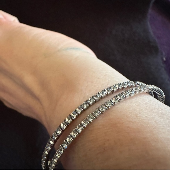 Silver Minimalist Double-Strand Bracelet - Picture 8 of 13